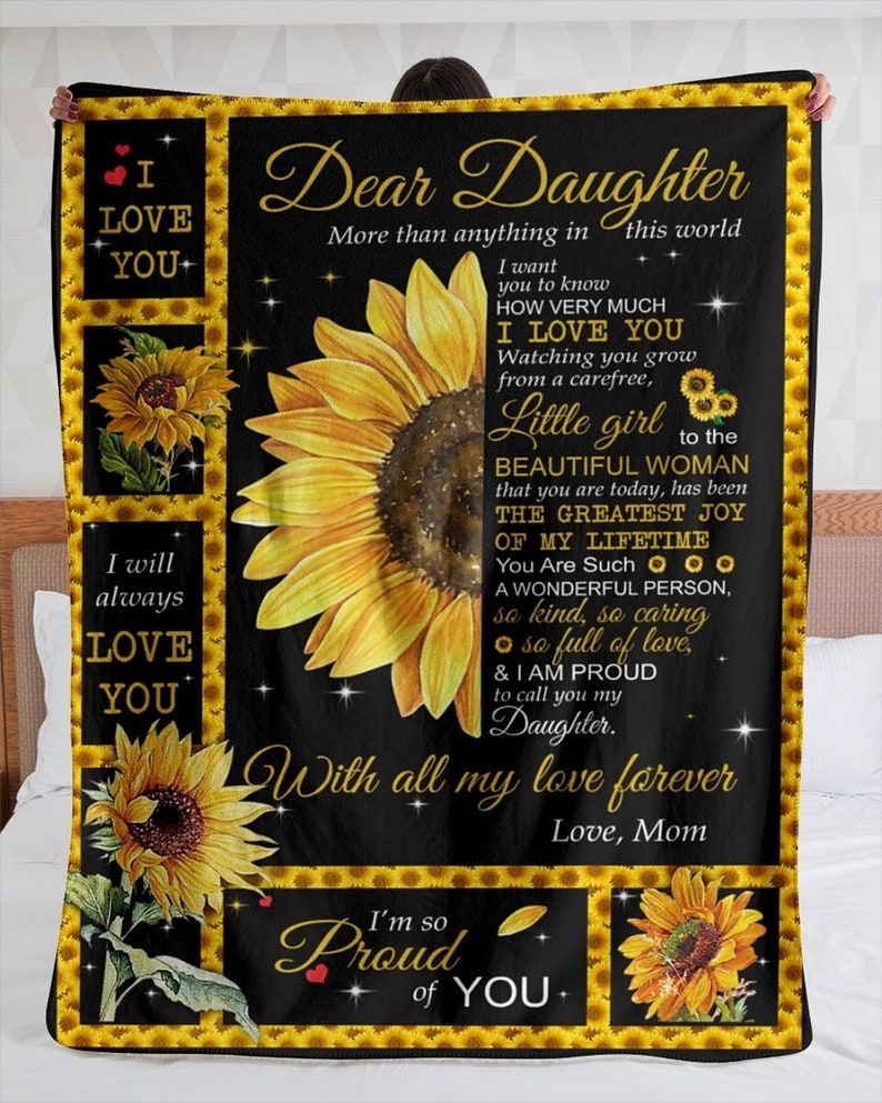 Personalized Sunflower Blanket To Daughter Love Forever From Etsy