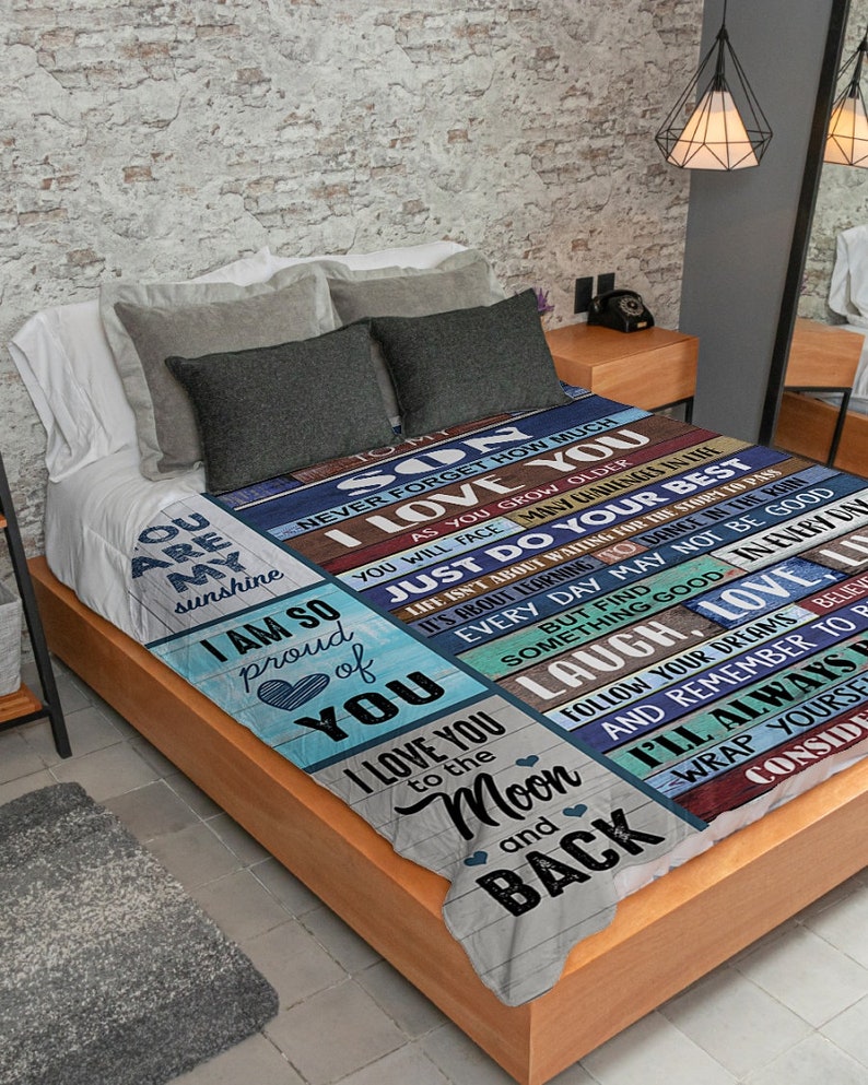 Personalized Blanket Motivation Quote for Son From Mom Etsy
