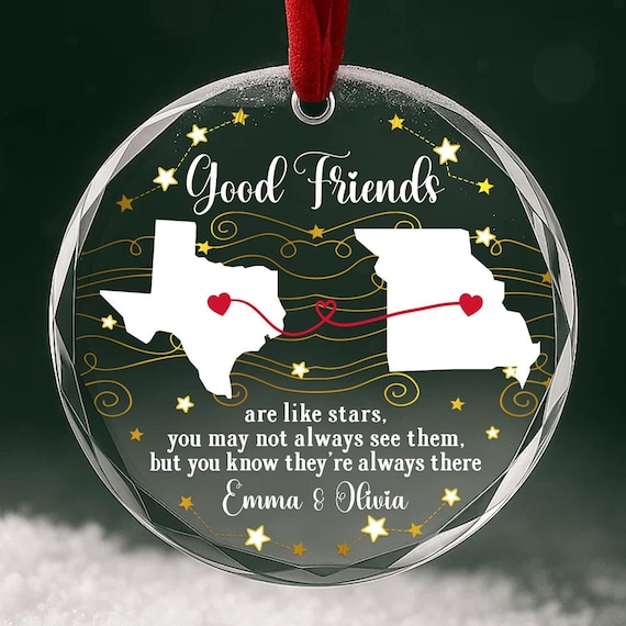 Personalized Long Distance Best Friend Ornament