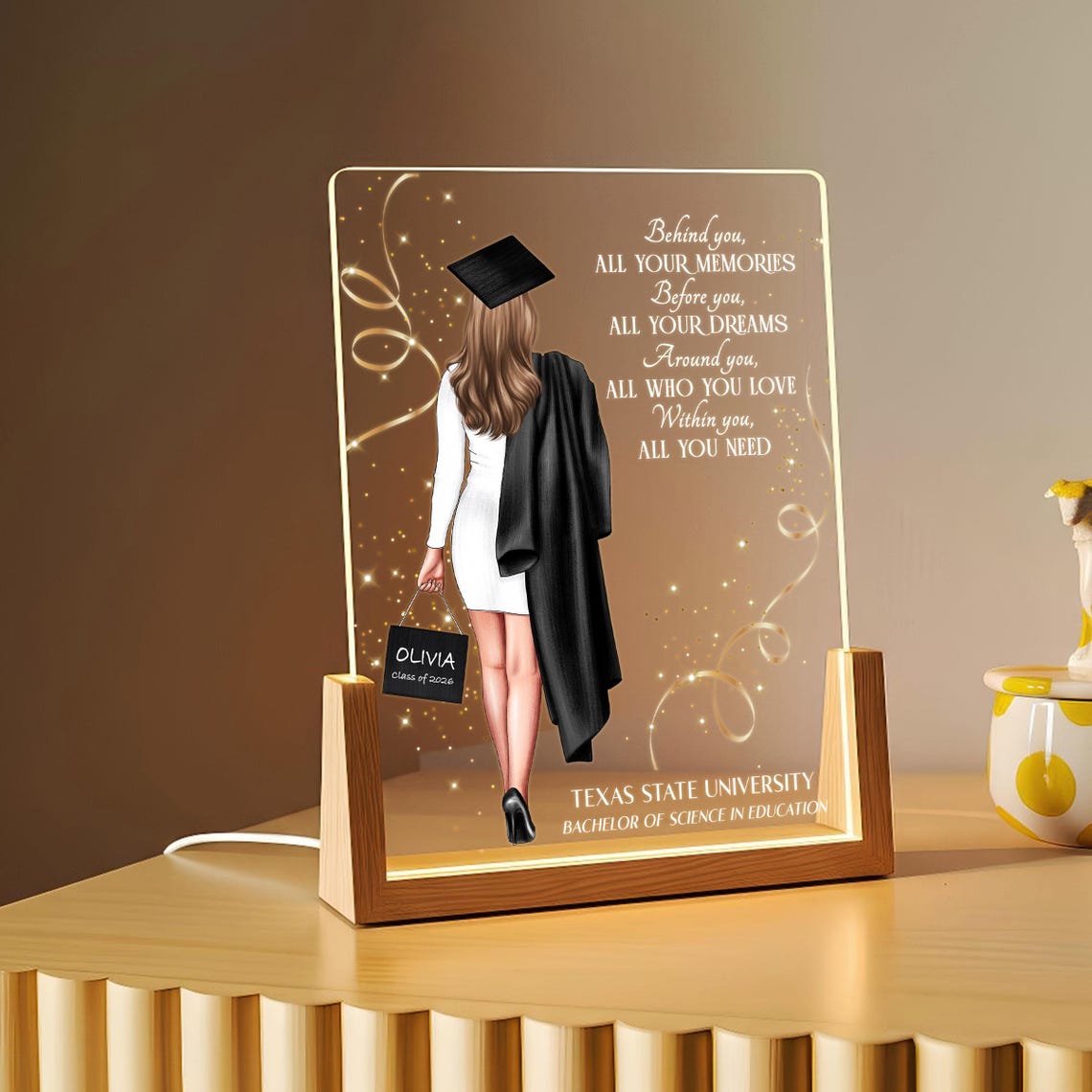 Personalized Graduation Lamp – Custom Class of 2026 Gift for Daughter ...