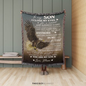 Personalized Gift for Son • Custom Blanket with Message • Birthday Gift to Son from Mom • Encouragement Gifts for Son • CB028