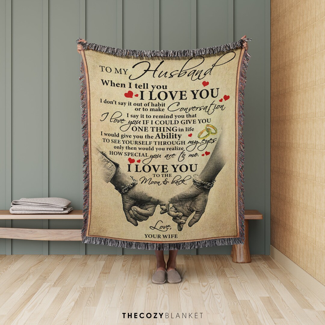 Personalized Blanket for Husband From Wife Custom Blanket Quote