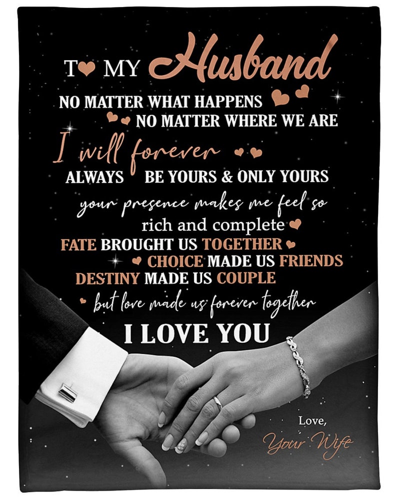 Personalized Blanket for Husband Custom Blanket Quote Etsy