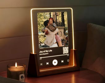 Personalized Song Plaque with Photo - Custom Romantic Gift for Couple - Custom Night light Valentine's Gift - Anniversary Gift - LL001