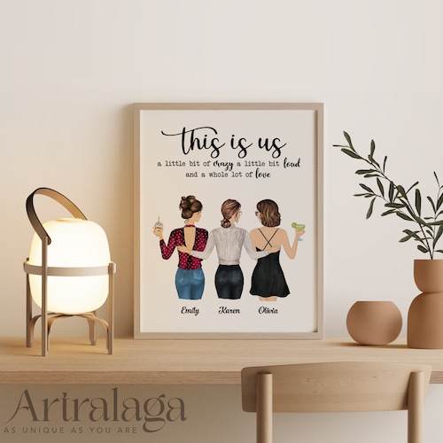 Custom Best Friend Portrait PRINTABLE Personalized BFF Etsy