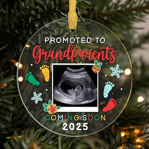 Custom Baby Ultrasound Ornament • Sonogram Ornament • Expecting Grandparents Ornament • Baby Announcement • Christmas Keepsake • ORN016