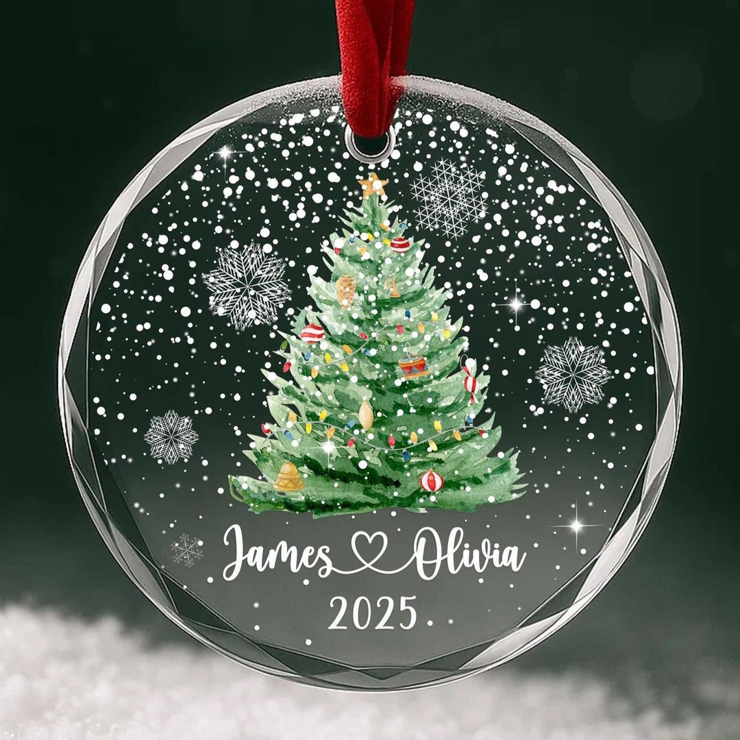 Personalized Christmas Tree Ornament – Custom Couple Names & Year ...