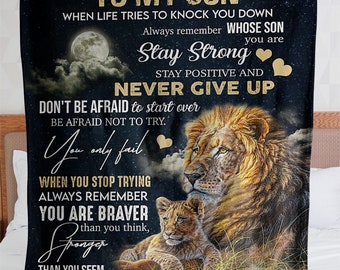 60 x 80 Cappic to My Son Never Feel That You are Alone Fleece Blanket Gift for Son Gift from Mom to Son Birthday Gift Home Decor Bedding Couch Sofa Soft and Comfy Cozy 60 x 80 Cappic to My Son Never Feel That You are Alone Fleece Blanket Gift for Son Gift from Mom to Son Birthday Gift Home Decor Bedding Couch Sofa Soft and Comfy Cozy
