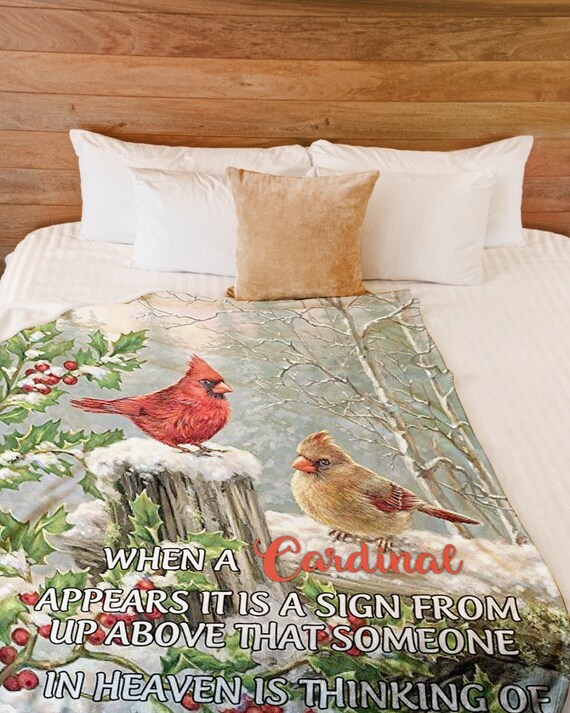 Sherpa Fleece Blanket Gift for Grandmother with Cardinals Sherpa Fleece Blanket Gift for Grandmother with Cardinals