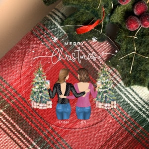 Custom Christmas Gift: Acrylic Ornament for Friend Personalized Best Friend Portrait Surprise ...