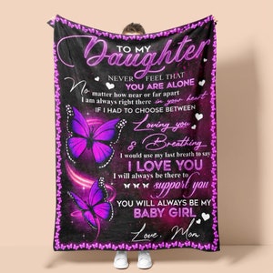 Personalized Blanket for Daughter from Mom • Custom Gift for Daughter • Custom Birthday Gift • Meaningful Gift • Gift for Her • CB058