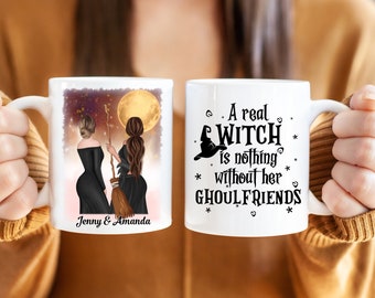 Personalized Best Friends Halloween Mug | Custom Coffee Mug | Halloween Home Decor, Fall Home Decor | Custom Birthday Gift for Best Friends