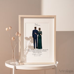 Custom Groom Mom Portrait • Mother of the Groom Personalize Gift • Custom Wedding Gift • Gift to Groom Mom from Bride • PA061_2