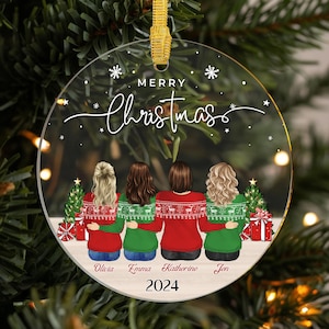 Custom Best Friends Ornament • Friendship Christmas Keepsake • Christmas Besties Ornament, Gifts for Soul Sisters, BFF, Gift for her • ON004