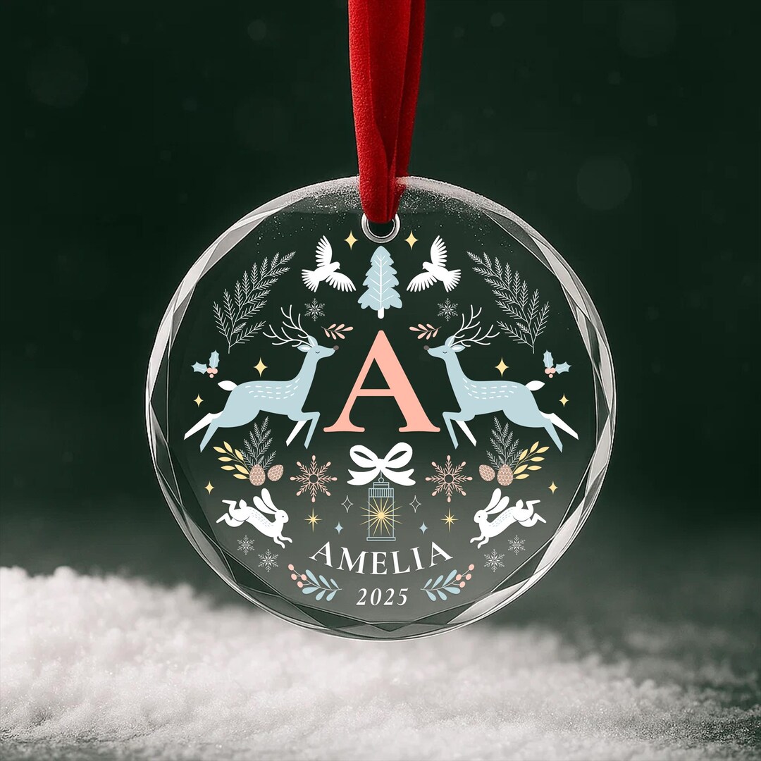 Custom Christmas Ornament 2025 - Personalized Name Glass Keepsake for ...