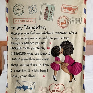 Personalisierte Decke für Tochter von Mama • individuelles Geschenk für Tochter • individuelles Geburtstagsgeschenk • Bedeutungsvolles Geschenk • Geschenk für Sie • CB086