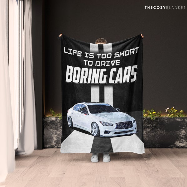Custom Blanket with Your Car Photo • Gift for Car Guy • Unique Birthday Gift for Him • Personalized Gift for Boyfriend • CB0194