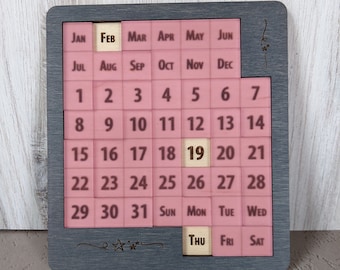 Date Puzzle Calendar - SVG File