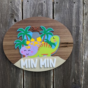 Dinosaur Name Sign SVG Laser Cut File