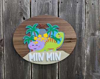 Dinosaur Name Sign SVG Laser Cut File