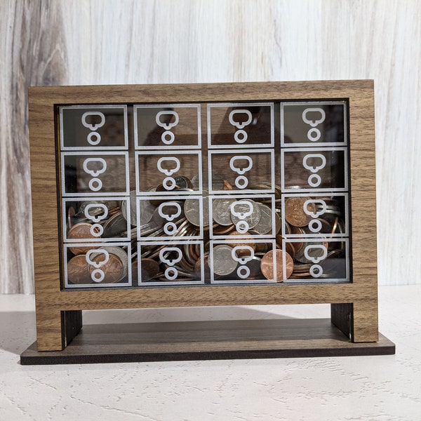 Card Catalog Bank - SVG Laser Cut File