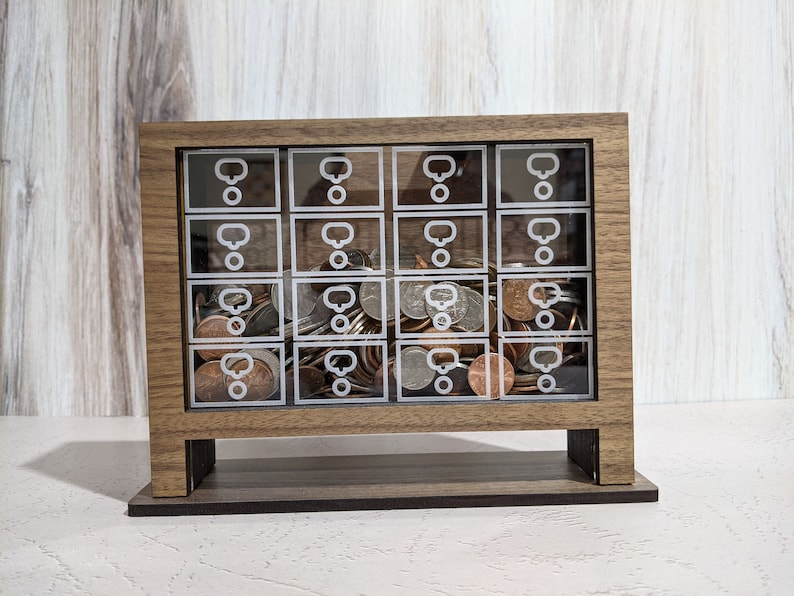 Card Catalog Bank SVG Laser Cut File Etsy