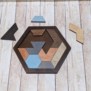 Wooden Trapezoid Puzzle SVG Laser Cut File