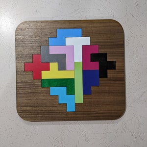 Tetromino Inspired Puzzle SVG Laser Cut File