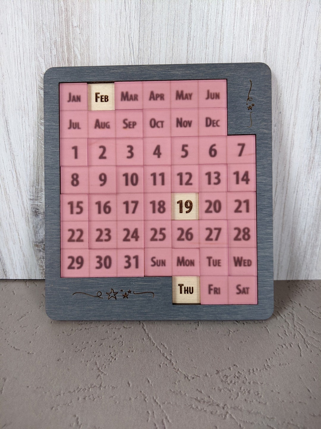 Date Puzzle Calendar SVG Laser Cut File Etsy UK