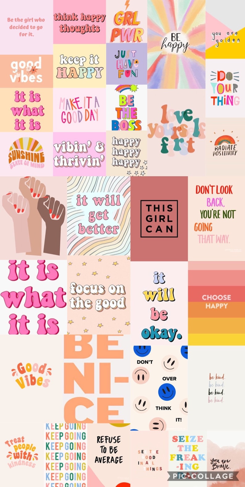 VSCO Quote Prints Digital Wall Collage Photos35pc Tezza | Etsy