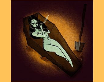 Pinup Print Coffin