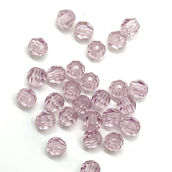 3mm Swarovski 5000  Round Faceted Light Amethyst Beads - Best Price Available for 20 Beads