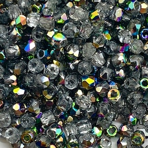 Crystal Vitrail - True 2mm Fire Polish Czech Glass Beads- Round Faceted -100 Beads - Beading