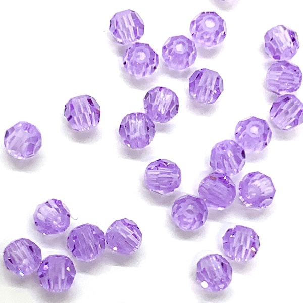3mm Swarovski 5000  Round Faceted Violet Beads - Best Price Available for 20 Beads