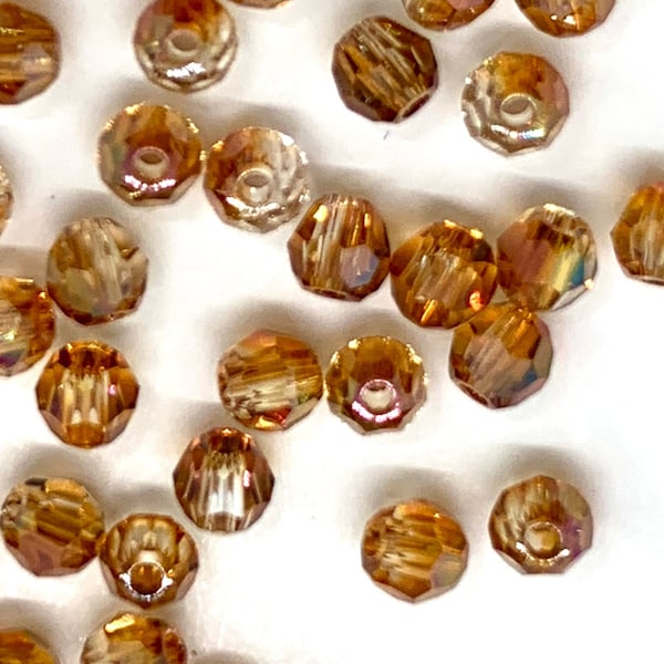 3mm Swarovski 5000  Round Faceted Crystal Copper Beads - Best Price Available for 20 Beads