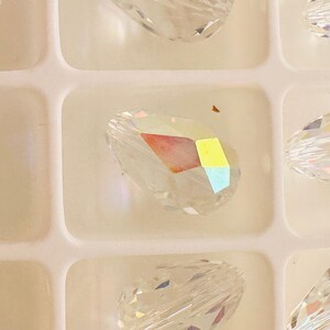 Swarovski 5500 Faceted 12 X 8mm Crystal AB Pearshape Tear Drop 
