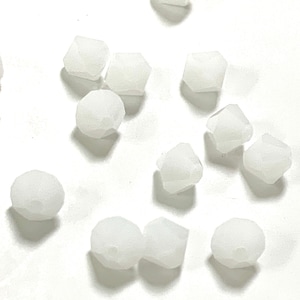 5mm Swarovski 5301 Bicone Crystal Beads- White Alabaster