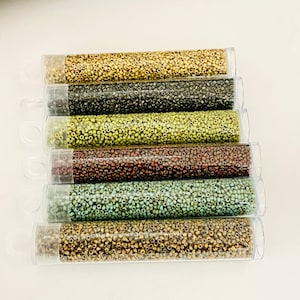 Miyuki 15/0 Picasso Seed Beads (3&quot;tube @ 14 gm) - Choose your COLOR, perfect for beading