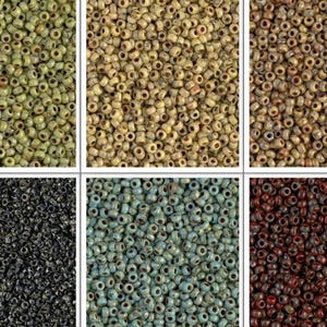 15/0 Picasso Miyuki Seed Beads - Beading Supplies (3" - 14gm Tube) image 1
