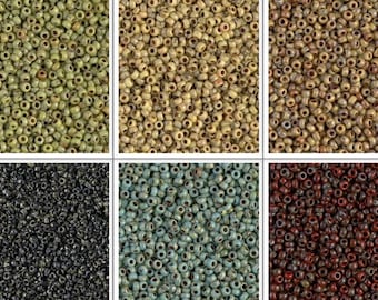 15/0 Picasso Miyuki Seed Beads - Beading Supplies (3" - 14gm Tube)