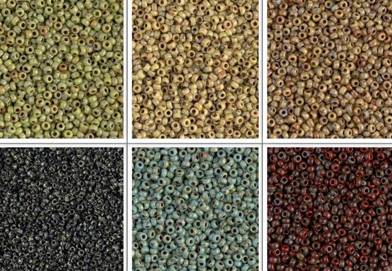 15/0 Picasso Miyuki Seed Beads - Beading Supplies (3" - 14gm Tube) image 1