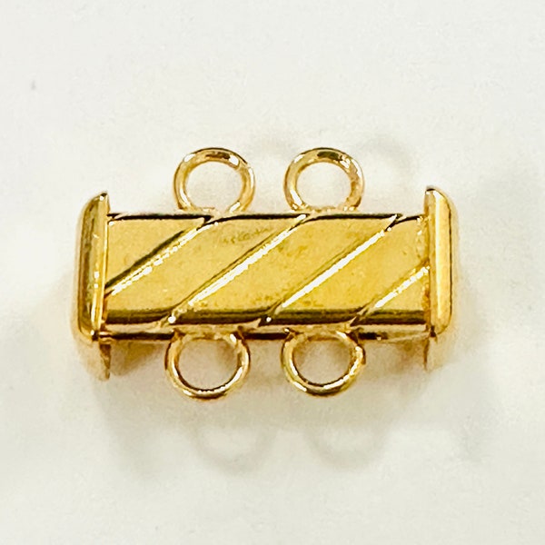 Fluted 2 Strand 17mm Gold Plated Slide Clasp