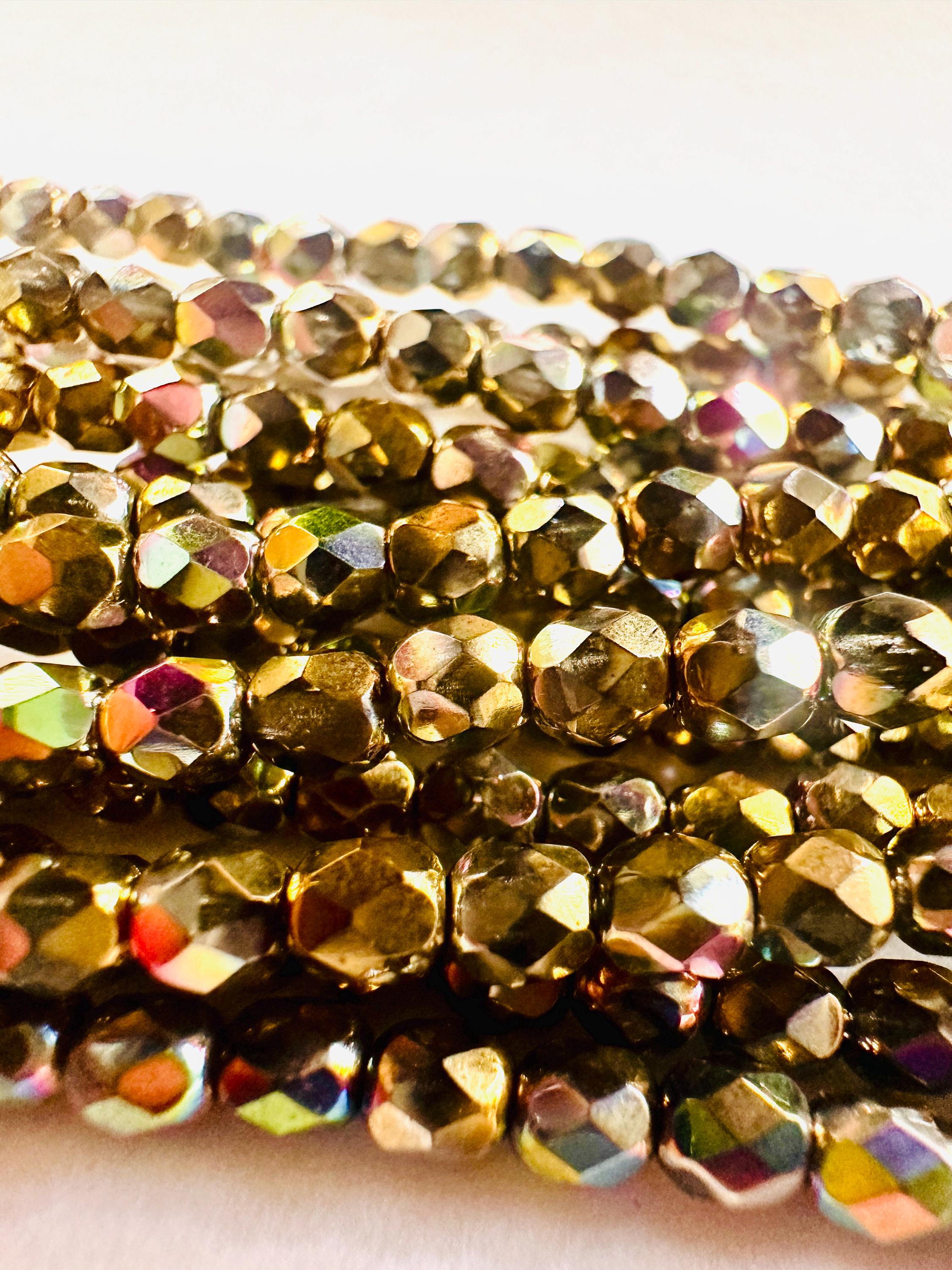 Facette 4 mm crystal copper rainbow x50 - Perles à facettes 4 mm