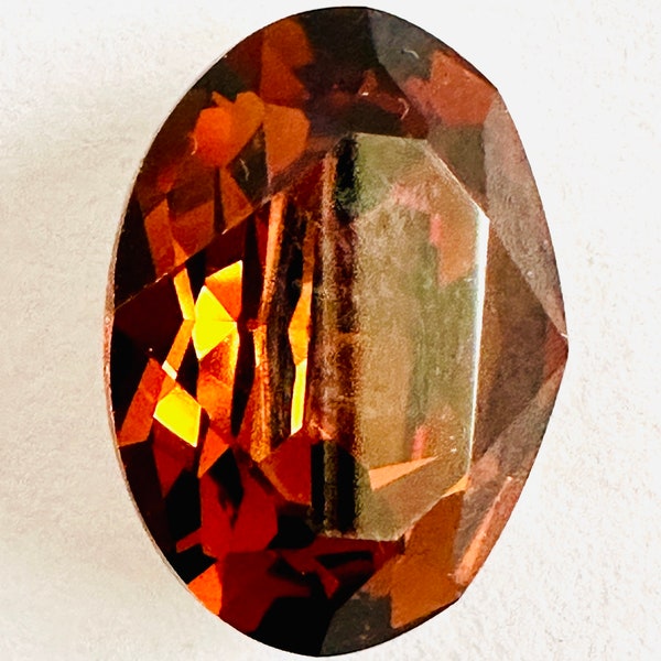 Vintage 18x13mm Genuine Swarovski Crystal 4120 Foiled Oval Fancy Stone - Smoked Topaz