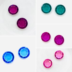 Vintage Swarovski 10mm SS47 #1100 - Unfoiled Flat Channel Chatons - 2 pieces - Round Crystals for Bezel Setting