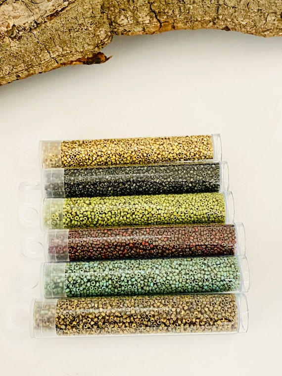 Miyuki 15/0 Picasso Seed Beads (3"tube @ 14 gm) - Choose your COLOR, perfect for beading