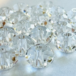6mm Swarovski 5040 Crystal Briolette Beads (4 pieces) - Faceted Rondelle Shape