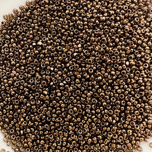 Czech 15/0 Faceted Charlotte Seed Beads - Dark Bronze (10 grams)