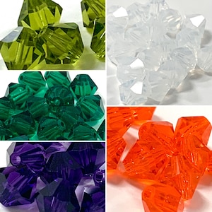 6mm Swarovski 5328 Bicone Crystal Beads- Comes in multiple colors