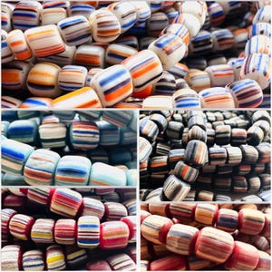 Handcrafted 6mm Java Tube Bead LONG 24" Strand Mix (approx. 130 beads) - Large Hole Artisan, Choose from Five Colors